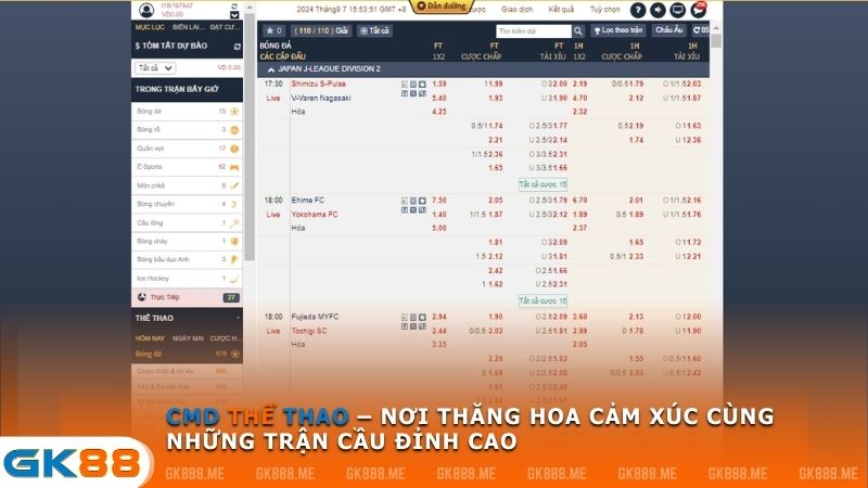 trải nghiệm cmd thể thao