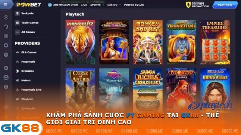 sảnh cược pt gaming