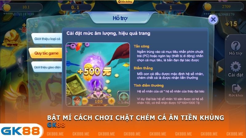 Bật mí cách chơi Chặt Chém Cá ăn tiền khủng tại GK88